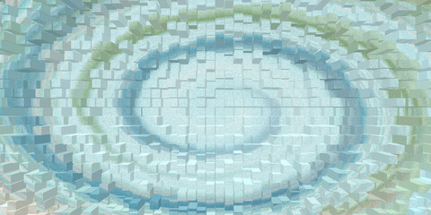 Fototapete - Abstract vortex formed from textured blocks
