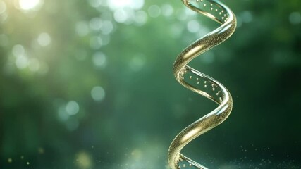 Poster - Golden Helix of Life: The sun's rays illuminate a mesmerizing golden DNA helix, set against a backdrop of lush greenery. A perfect visualization of life's fundamental essence. 