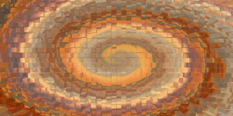 Fototapete - Abstract vortex of textured blocks design