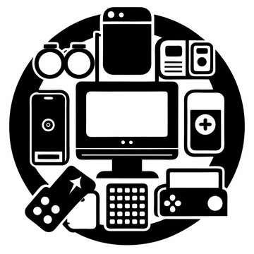vector computer icons Vector icon illustration silhouette Graphics design image white background