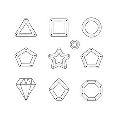 Aufkleber - Geometric shapes line art creates a pattern that feels modern clean lines on transparent background