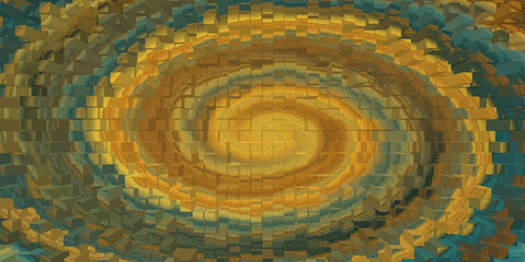 Fototapete - Abstract swirl with textured cube formation
