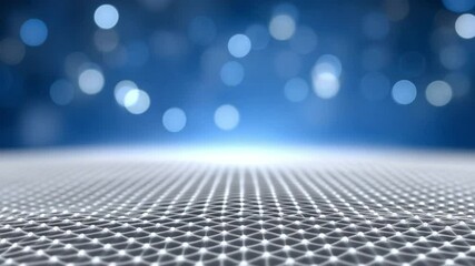 Leinwandbilder - Abstract Digital Display: An innovative 3D render presents a futuristic, low-poly grid, illuminated with soft, glowing bokeh, embodying a sense of data visualization and tech innovation.