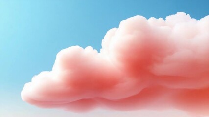 Poster - Cloudscape of Serenity: A close-up of a fluffy, cotton-candy-like cloud drifts serenely against a backdrop of the azure sky, evoking feelings of peace and dreaminess.