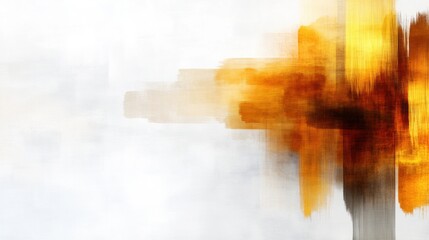 Poster - A captivating display of warm hues blending seamlessly on a light backdrop, showcasing an artistic interpretation of movement and emotion. The vibrant colors evoke warmth and energy.