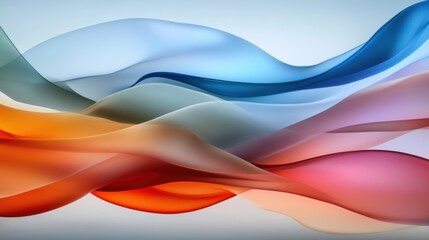 Poster - Soft and colorful waves blend together in an abstract design, creating a vibrant visual effect. The fluid motion and gentle gradients evoke a sense of calm and creativity.
