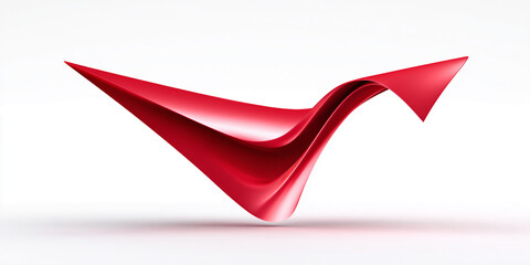 Poster - Abstract red form, flowing lines, dynamic shape, suggesting movement and energy, suitable for modern design,  free space for text