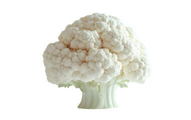 Wall Mural - Cauliflower blooming into a glowing white mushroom cloud in a surreal food concept isolated on transparent background PNG
