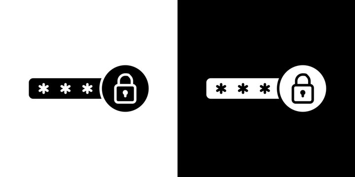 Password icon symbols. Vector illustration.