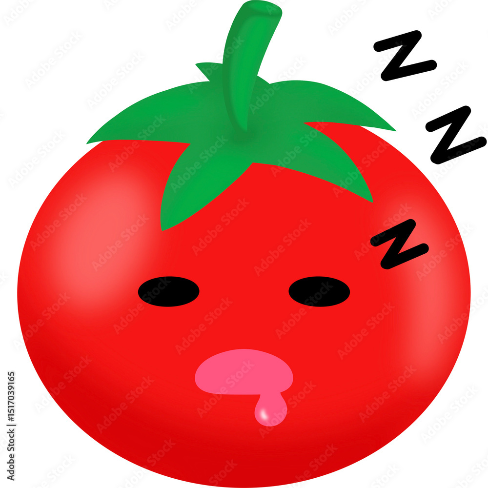 Tomato Sleeping Face Cartoon