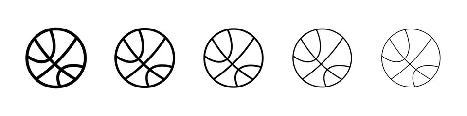 Basketball icon graphic set. trendy stroke line style
