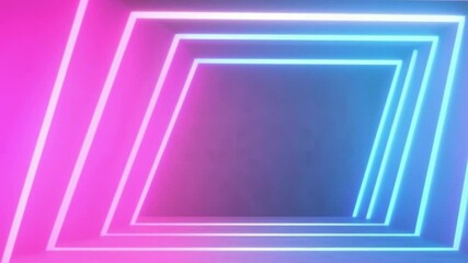 Aufkleber - Neon Geometric Abstraction: A mesmerizing abstract composition featuring a series of geometric shapes illuminated with vibrant neon lights, creating a sense of depth and futuristic allure.