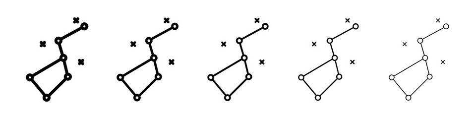 Constellation icon graphic set. trendy stroke line style