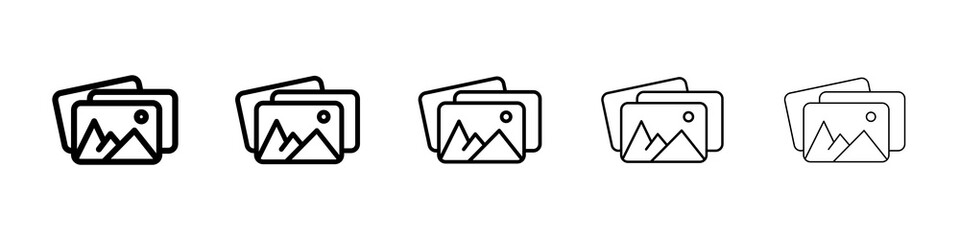 Gallery icon graphic set. trendy stroke line style