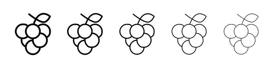 Grape icon graphic set. trendy stroke line style