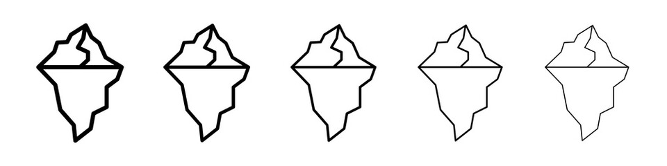 Iceberg icon graphic set. trendy stroke line style
