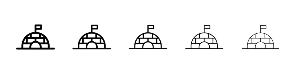 Igloo icon graphic set. trendy stroke line style