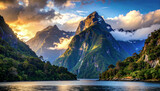 Fiordland and Milford sound; dramatic fjords carved by glacial forces