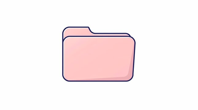 Pink Folder Icon Simple and Clean Design Element for Organization