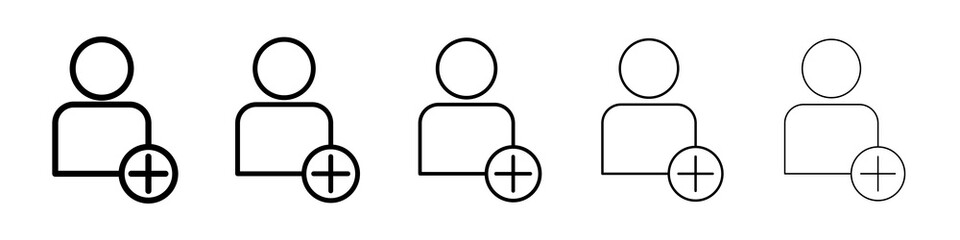 User icon graphic set. trendy stroke line style