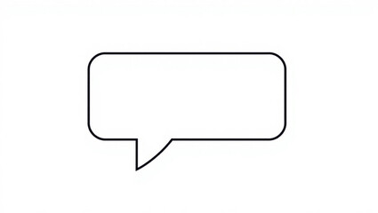 Poster - Simple outline of a speech bubble with rounded corners and a small tail pointing left on a white background created with generated ai