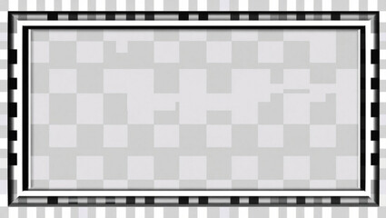 Poster - Rectangular frame with black and white checkered border and transparent checkered background inside frame created with generated ai