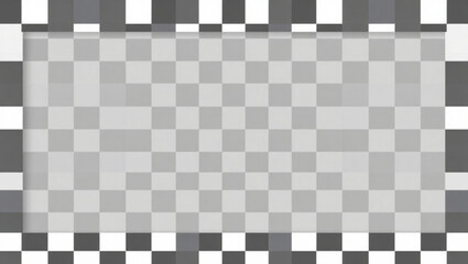 Poster - Checkerboard pattern frame with alternating black and white squares surrounding a gray checkered center created with generated ai