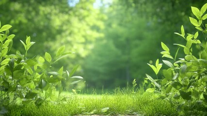 Poster - Pathway to Serenity: a tranquil view in verdant foliage, and nature’s delicate embrace. Capturing the verdant pathway towards the lush, soft light.