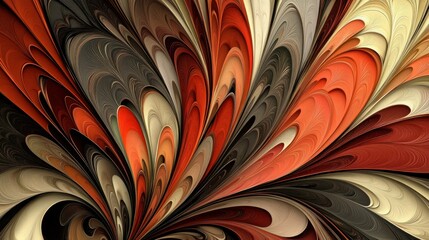 Poster - Colorful Abstract Swirl Pattern with Vibrant Shades of Red, Brown, and Beige Tones