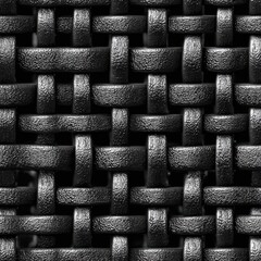 Poster - seamless background detailed close-up showcases the intricate design of woven fiber with a striking high contrast. this pattern offers versatility for use in various creative applications.