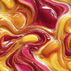 Fototapete - seamless texture swirls of rich caramel, gold, and berry colors create a stunning ideal for use in backgrounds designs. the intricate patterns enhance visual appeal any project.