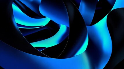 Poster - Abstract dark texture illuminated by blue light creating organic shapes and curved forms in a contemporary style