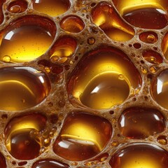 Poster - seamless rich golden brown bubbles create a visually striking texture, perfect for backgrounds in graphic design. the pattern adds depth and intrigue to any project.