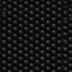 Fototapete - seamless display of raised black spheres arranged in a pattern on solid background, ideal for use as textured backdrop design projects.