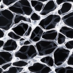Fototapete - seamless texture features a pattern of white transparent elements against black background.