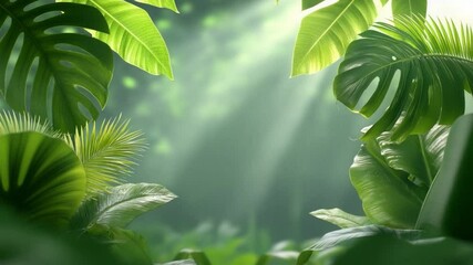 Poster - Sunlit Canopy of Verdant Life: The lush green leaves create a vibrant tunnel, sunlight streaming down to ignite a sense of wonder and serenity