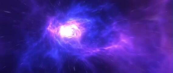Wall Mural - anamorphic video colorful universe glowing nebula light
