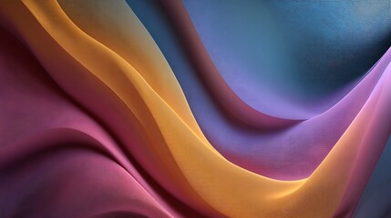 Poster - Abstract 3d wavy smooth background, multicolor pastel colour palette, aesthetic concept