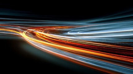 Poster - Abstract long exposure dynamic speed light trails background