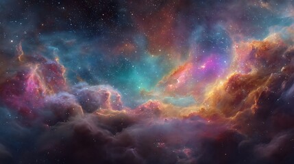 Aufkleber - Colorful space galaxy cloud nebula, stary night cosmos, universe science astronomy