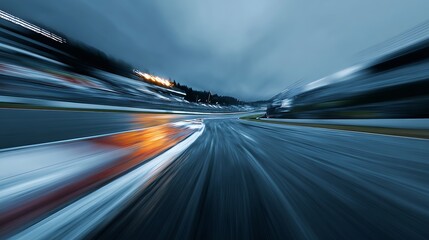 Leinwandbilder - Dynamic blurred image of a fast-paced race track