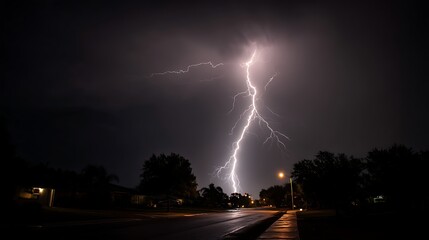 Poster - Flash of lightning on a dark night
