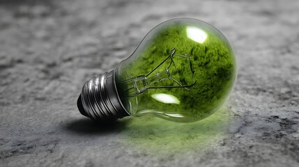 Aufkleber - Green eco friendly lightbulb, green energy concept