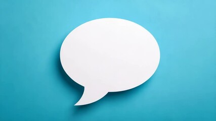 Poster - blank white speech bubble cutout lying on a light blue background, communication concept, chat bubbl