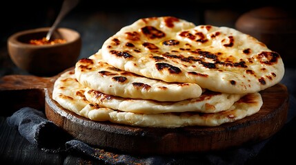 Poster - Indian naan bread, isolated