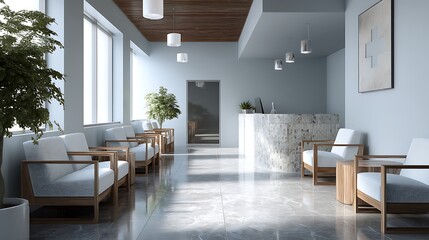Aufkleber - Modern medical office hospital interior with waiting room space