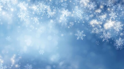 Aufkleber - Sparkling blue winter background with snowflakes