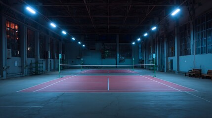 Aufkleber - A badminton court with lights