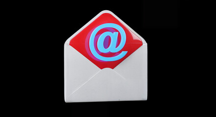 Aufkleber - White envelope showing email symbol on red background