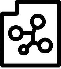 Poster - Black molecule structure on white document icon bold outline